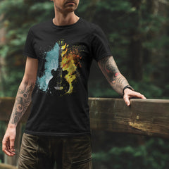 Guitar Fire and Water Art T-shirt, Guitar Gifts for Men Women, Electric Guitarist Music T shirt, Musical Guitarist Gift, Unisex Shirt