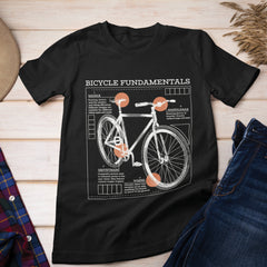 Bicycle Enthusiast T-shirt, Bike Fundamentals, Bicycle Blueprint Graphic Art, Gift for Cyclist - Cycling tshirt, Unisex Shirt Men Women