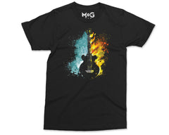 Guitar Fire and Water Art T-shirt, Guitar Gifts for Men Women, Electric Guitarist Music T shirt, Musical Guitarist Gift, Unisex Shirt