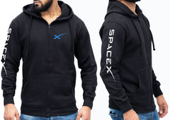 Spacex logo zip hoodie, spacex clothing, spacex jumper, astronomy gift, astrophysics, mars, elon musk, unisex jacket sizes s-2xl