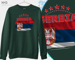 Serbia Football Jumper, Men & Women's Serbian Flag Sweat Shirt, Serbia Football Sweater Serbia Flag Football Cup Serbia Football Shirts