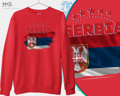 Serbia Football Jumper, Men & Women's Serbian Flag Sweat Shirt, Serbia Football Sweater Serbia Flag Football Cup Serbia Football Shirts