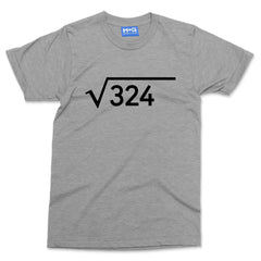 18th Birthday T-shirt Funny Maths Square Root 18 Years Old Celebration Gift Tee