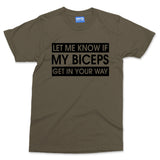 Funny Biceps Joke Men's GYM T-shirt Weightlifting Training Gift Fitness Slogan