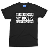 Funny Biceps Joke Men's GYM T-shirt Weightlifting Training Gift Fitness Slogan