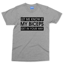 Funny Biceps Joke Men's GYM T-shirt Weightlifting Training Gift Fitness Slogan