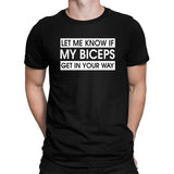 Funny Biceps Joke Men's GYM T-shirt Weightlifting Training Gift Fitness Slogan