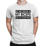 Funny Biceps Joke Men's GYM T-shirt Weightlifting Training Gift Fitness Slogan