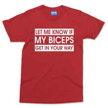 Funny Biceps Joke Men's GYM T-shirt Weightlifting Training Gift Fitness Slogan