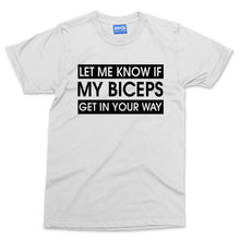 Funny Biceps Joke Men's GYM T-shirt Weightlifting Training Gift Fitness Slogan