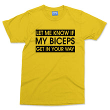 Funny Biceps Joke Men's GYM T-shirt Weightlifting Training Gift Fitness Slogan