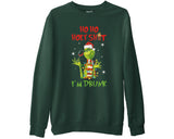 Funny Christmas Grinch Sweatshirt Ho Ho I’m Drunk Grinchmas Xmas Top
