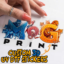Personalised Raised 3D UV DTF Decals Waterproof DIY Transfer Stickers