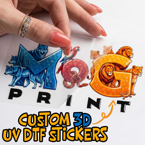 Personalised Raised 3D UV DTF Decals Waterproof DIY Transfer Stickers