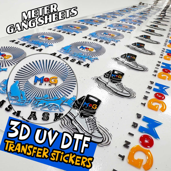 Custom Raised 3D UV DTF Acrylic Sticker Personalised Glossy DIY Decals
