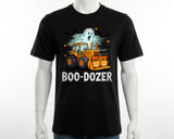Funny Halloween Boo Dozer Ghost Pumpkin T-Shirt Trick or Treat Bats Spooky Top
