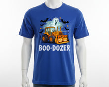 Funny Halloween Boo Dozer Ghost Pumpkin T-Shirt Trick or Treat Bats Spooky Top