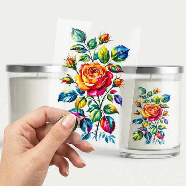 Custom 3D UV Transfers Candle Jar Labels & Logo Decals for Branding