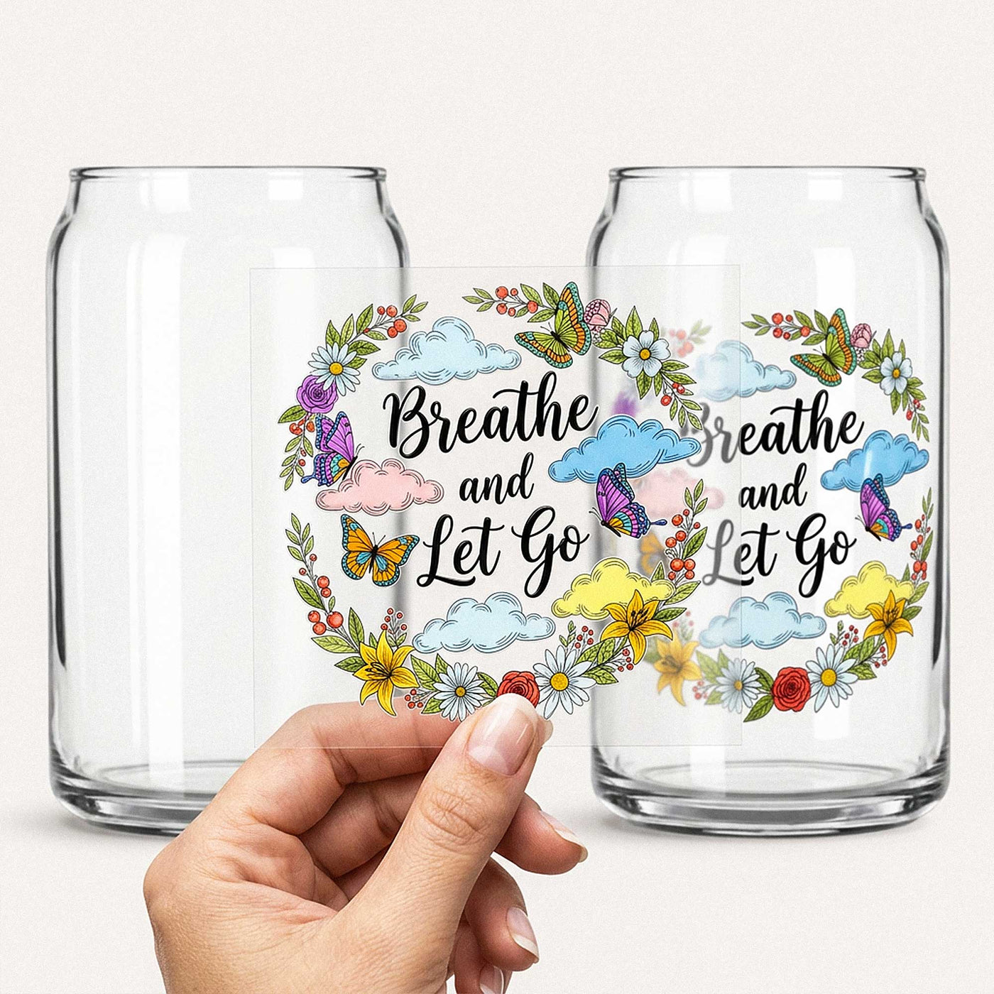 3D UV Stickers for Glass Cups Permanent Glassware Decals and Labels