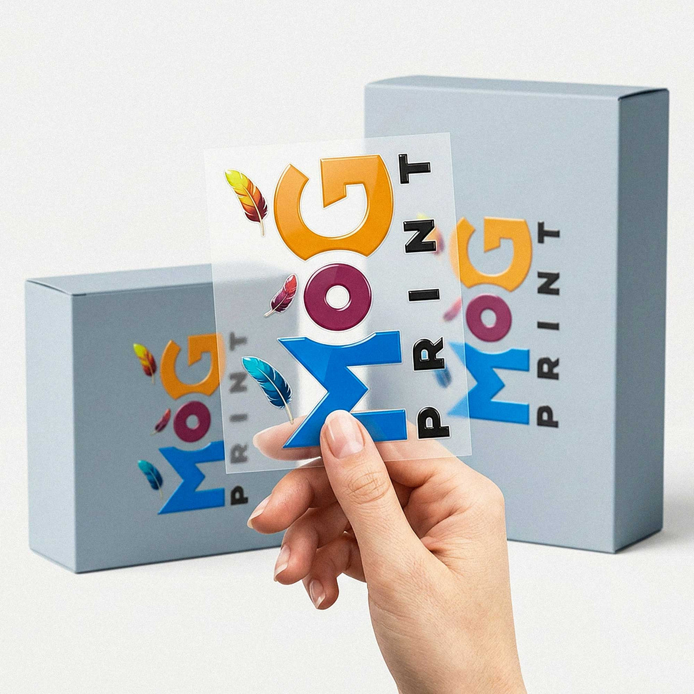 3D UV Stickers for Packaging Boxes Custom Gift Box Branding Decals