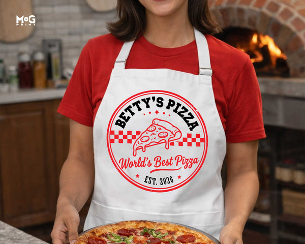 Custom Name World’s Best Pizza Chef Apron Pizza Lover Baking Essential