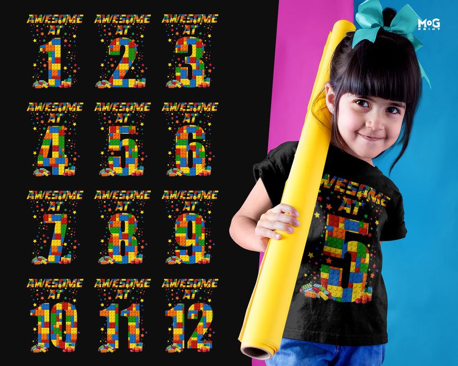 Customised Kids Birthday T-shirt Personalised Age Milestone Gift Tee