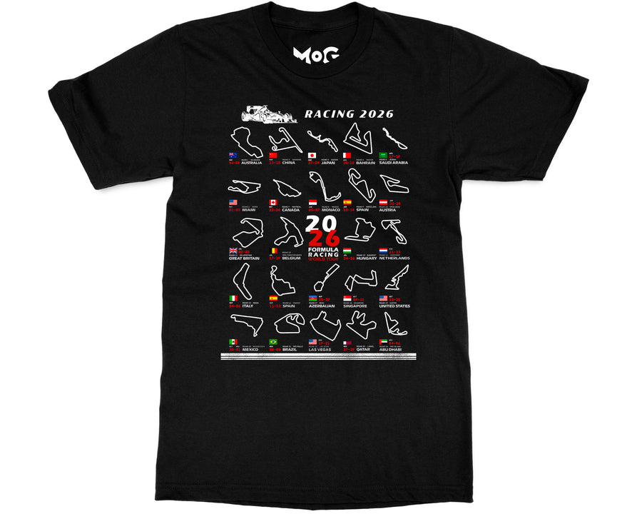 Formula Racing 2026 Schedule T-shirt Motorsport Fan Tee for Men Women