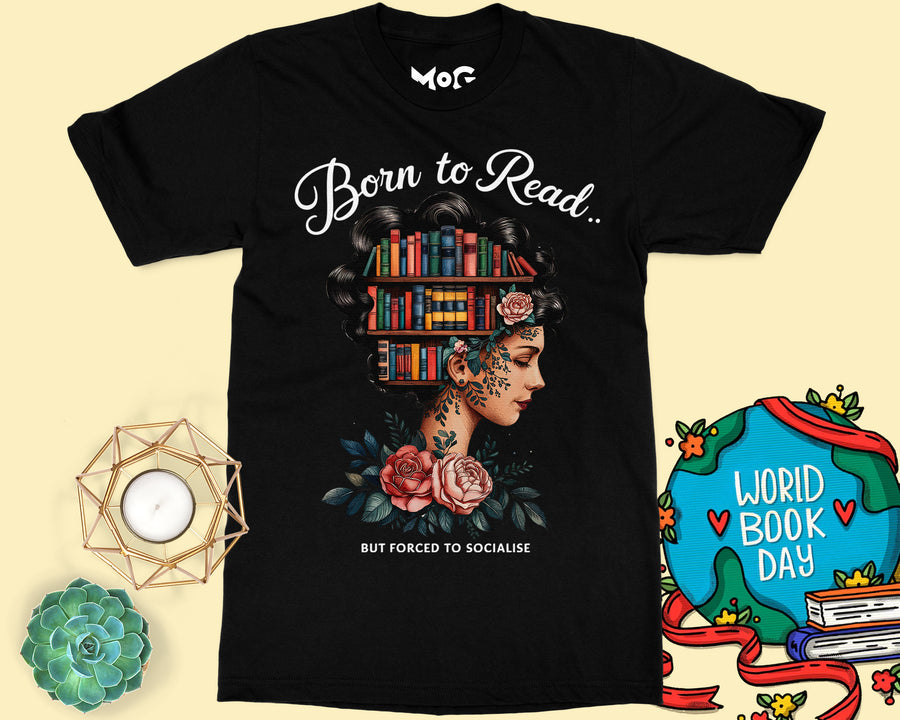 Born to Read T-shirt Funny Book Lover Gift World Book Day Reading Tee
