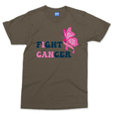 Fight Cancer T-shirt Pink Butterfly Breast Cancer Awareness Ribbon Tee