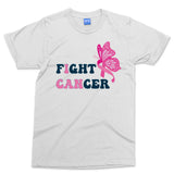 Fight Cancer T-shirt Pink Butterfly Breast Cancer Awareness Ribbon Tee