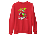 Merry Kiss My Ass Sweatshirt, Unisex Xmas Jumper, Funny Grinch Top for Men Women