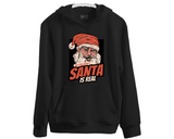 Adult Christmas Joke Hoodie Funny Santa is Real Hoody Xmas Party Gifts for Men