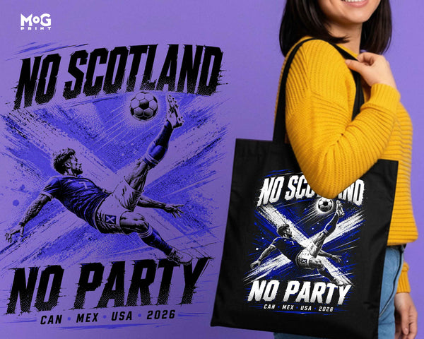 Funny No Scotland No Party Tote Scottish World Football Cup Canvas Bag