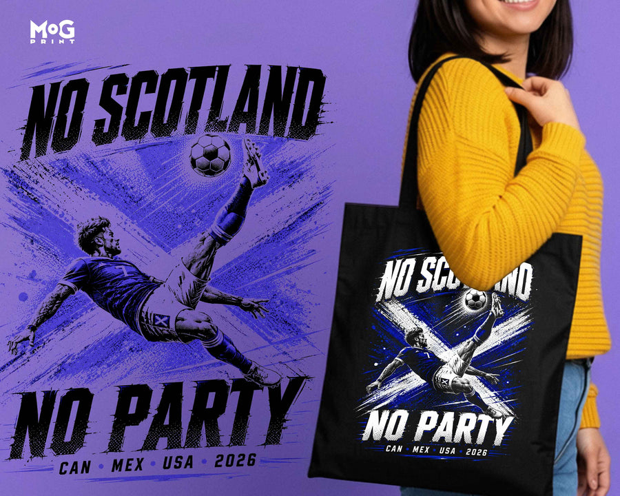 Funny No Scotland No Party Tote Scottish World Football Cup Canvas Bag