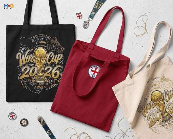 Custom World Country Flag Canvas Tote Football Cup 2026 Shopping Bag