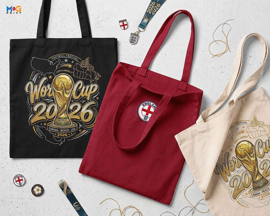 Custom World Country Flag Canvas Tote Football Cup 2026 Shopping Bag