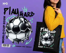 Play Hard Football World Cup 2026 Tote Canada USA Mexico Canvas Bag
