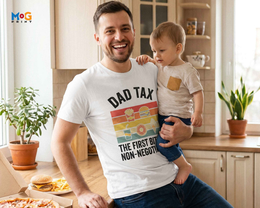 Foodie Dad Tax Cartoon T-shirt Funny Food Lover Tee Father’s Day Gifts