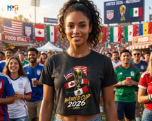 Football World Cup 2026 Crop Top USA Canada Mexico Flags Women's Tee