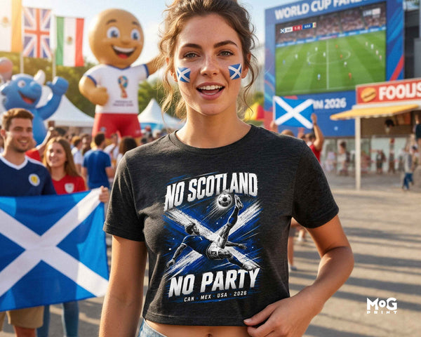 Scottish Football World Cup Crop Top No Scotland No Party Women’s Tee