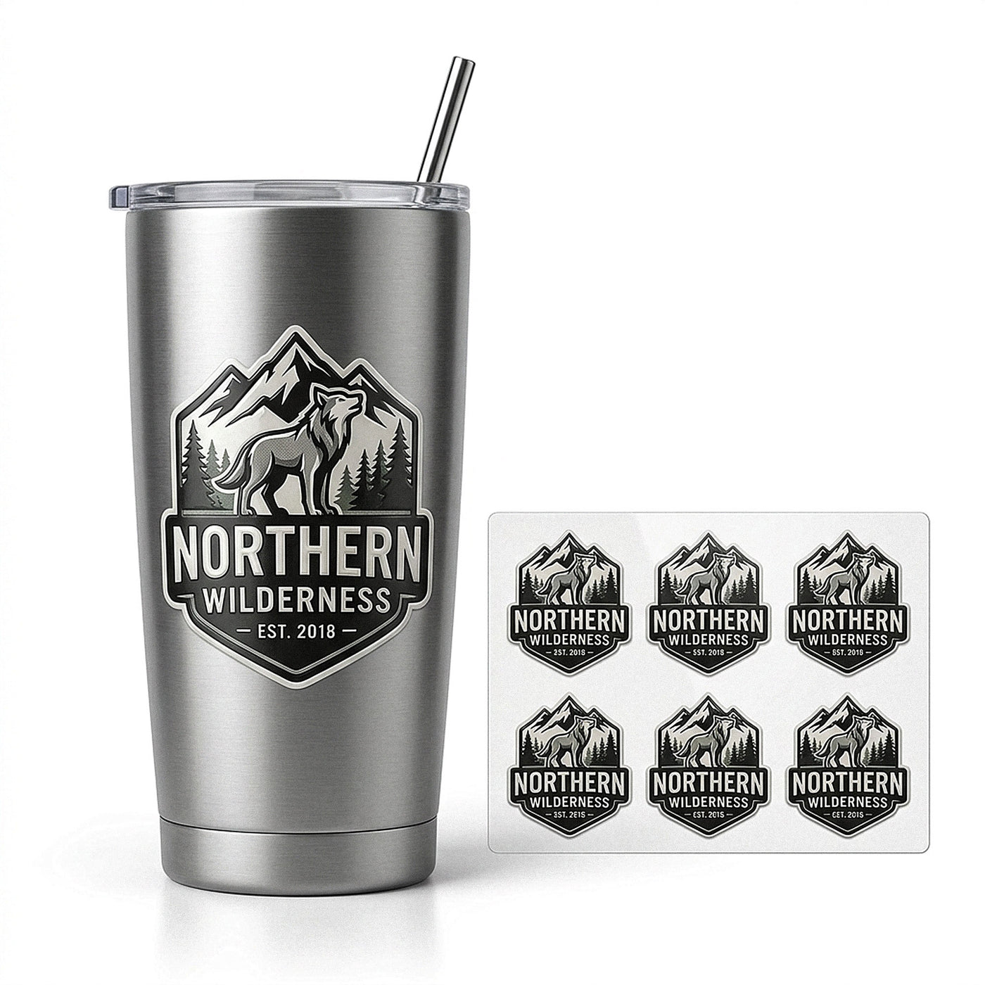 Custom 3D UV DTF Drinkware Stickers Raised Cup and Tumbler Decals