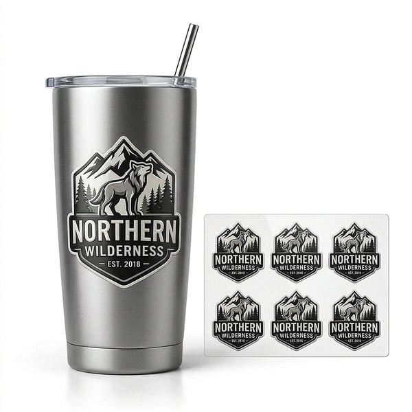 Custom 3D UV DTF Drinkware Stickers Raised Cup and Tumbler Decals