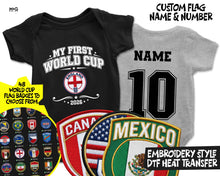 My First Football World Cup Baby Romper Custom Name Number Kids Outfit