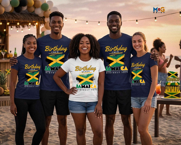 Custom Matching Tropical Birthday Trip T-shirt Personalised Name Tee