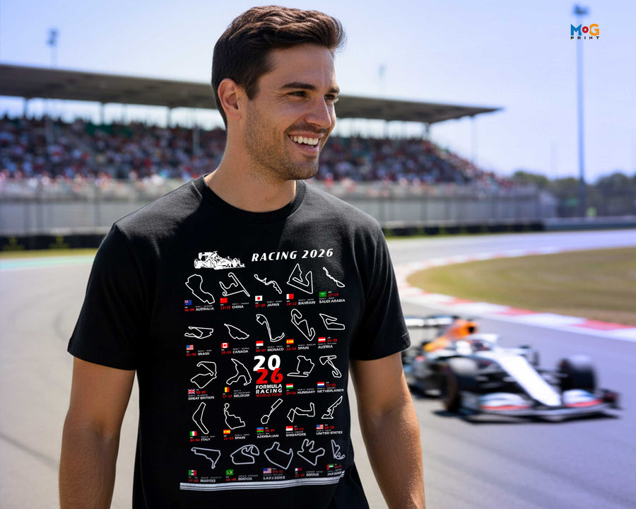 Formula Racing 2026 Schedule T-shirt Motorsport Fan Tee for Men Women