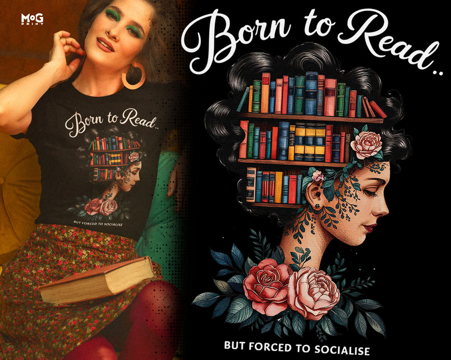 Born to Read T-shirt Funny Book Lover Gift World Book Day Reading Tee