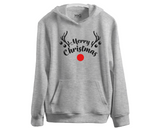 Red Nose Reindeer Hoodie Merry Christmas Sweater Rudolph Santa Antlers Xmas Top