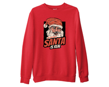 Adult Christmas Joke Sweatshirt | Funny Santa is Real Jumper Xmas Gifts for Men