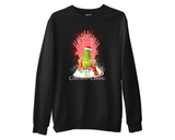 Christmas Is Coming Sweatshirt Grinch on Candy Cane Throne Jumper Funny Xmas Top