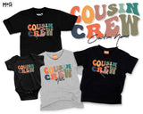 Custom Name Cousin Crew Retro T-shirt Funny Personalised Matching Tee For Cousins Kids